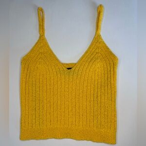 Yellow Knit Forever 21 Crop Top, Stretchy